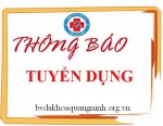 Bệnh viện Đa khoa huyện Quảng Ninh: Thông báo xét tuyển viên chức năm 2016